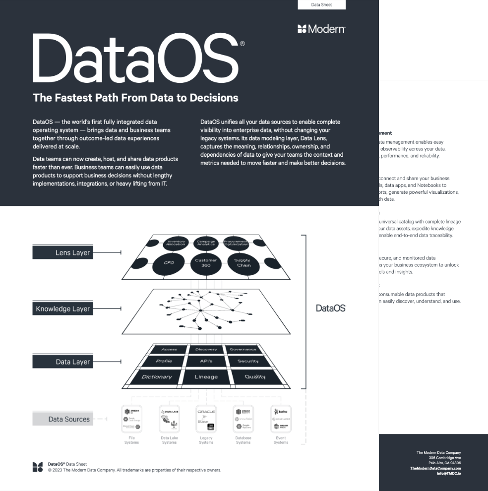 DataOS – The Fastest Path from Data to Decision