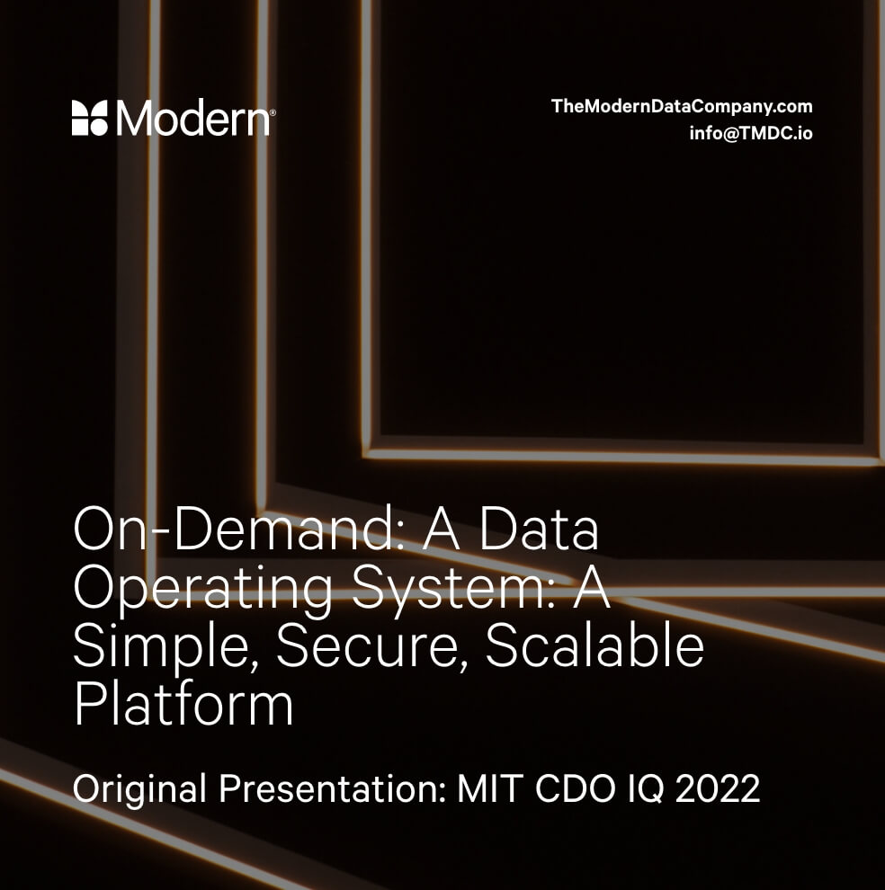 On-Demand: A Data Operating System: A Simple, Secure, Scalable Platform