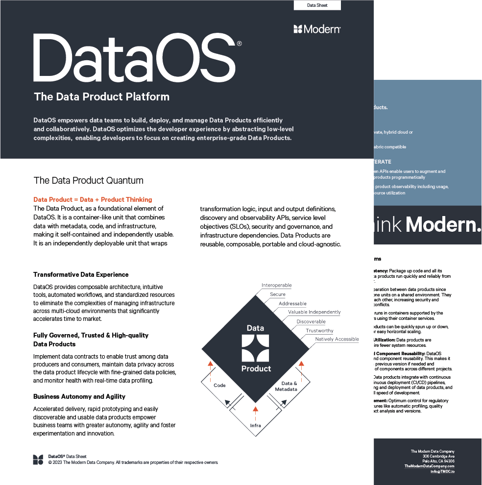 Data Sheet: DataOS – The Data Product Platform