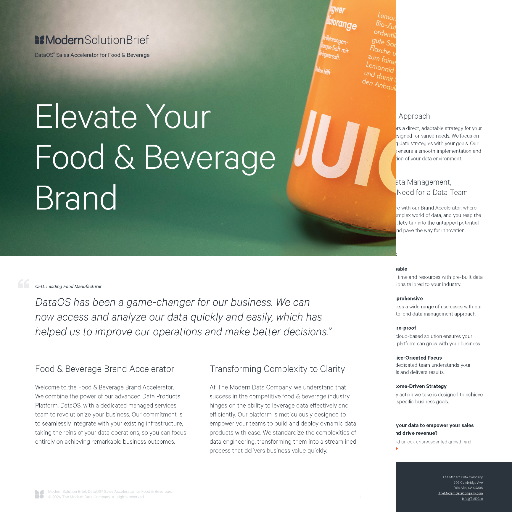 DataOS Sales Accelerator for Food & Beverage